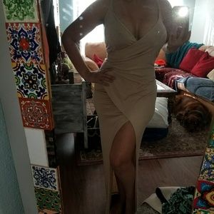 Naked Wardrobe faux wrap dress